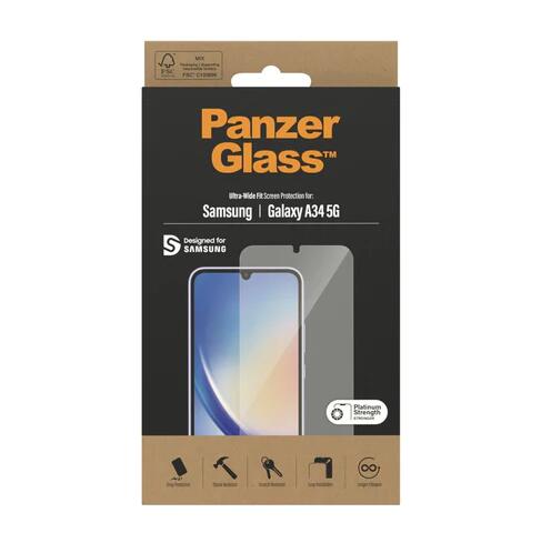 PanzerGlass Ultra Wide Fit Displayschutzglas für Samsung Galaxy A34 5G PanzerGlass Ultra Wide Fit Displayschutzglas für Samsung Galaxy A34 5G